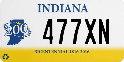 IN license plate 477XN