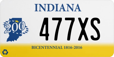 IN license plate 477XS