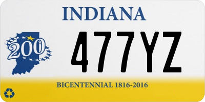 IN license plate 477YZ