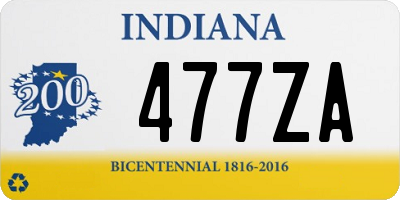 IN license plate 477ZA