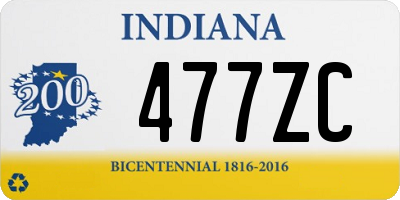 IN license plate 477ZC