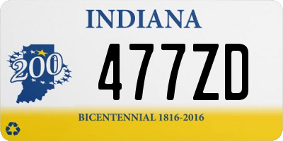 IN license plate 477ZD