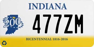 IN license plate 477ZM