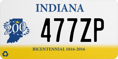 IN license plate 477ZP