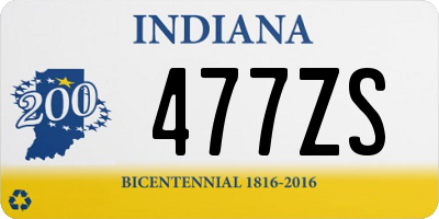 IN license plate 477ZS