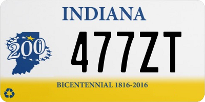 IN license plate 477ZT