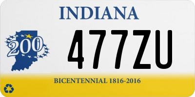 IN license plate 477ZU