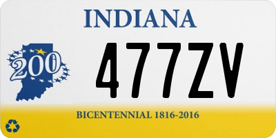 IN license plate 477ZV