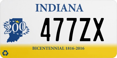 IN license plate 477ZX