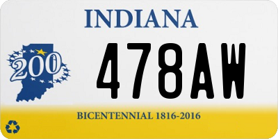 IN license plate 478AW