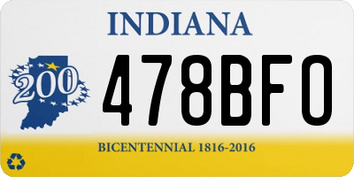 IN license plate 478BFO