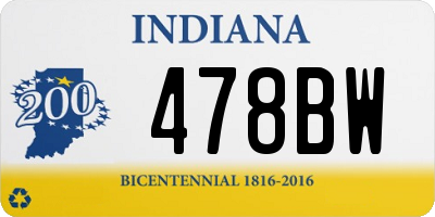 IN license plate 478BW