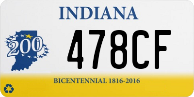 IN license plate 478CF