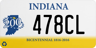 IN license plate 478CL