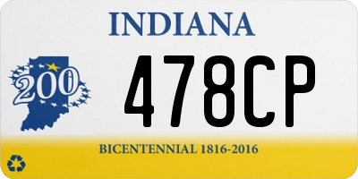 IN license plate 478CP