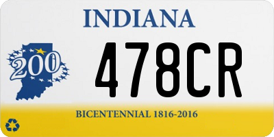 IN license plate 478CR