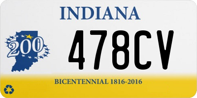 IN license plate 478CV