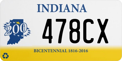 IN license plate 478CX