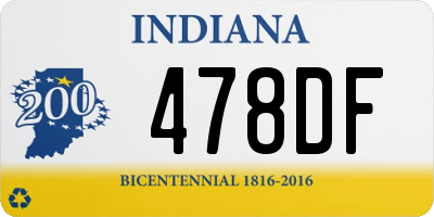 IN license plate 478DF