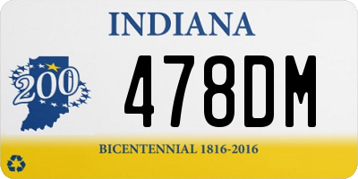 IN license plate 478DM