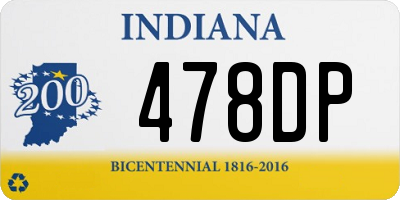 IN license plate 478DP