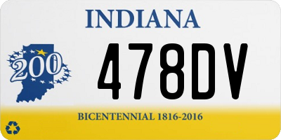 IN license plate 478DV