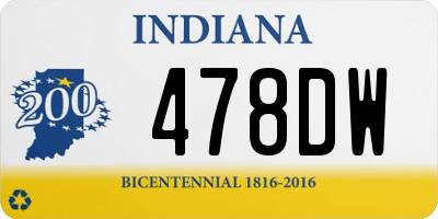 IN license plate 478DW