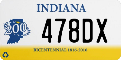 IN license plate 478DX