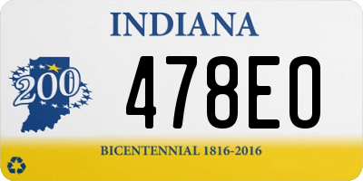IN license plate 478EO