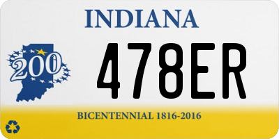 IN license plate 478ER