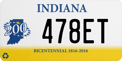 IN license plate 478ET