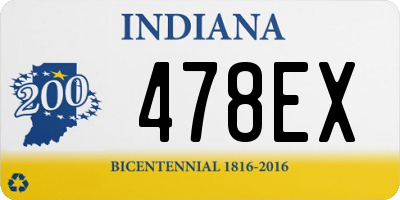 IN license plate 478EX