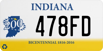 IN license plate 478FD