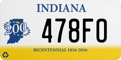 IN license plate 478FO