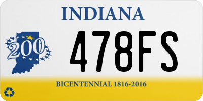 IN license plate 478FS