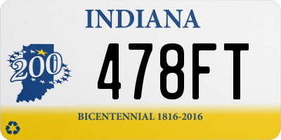 IN license plate 478FT
