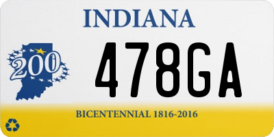 IN license plate 478GA