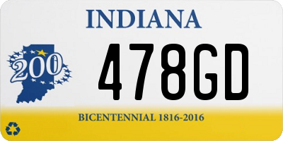 IN license plate 478GD