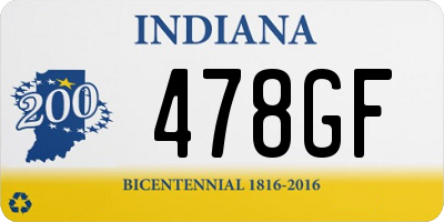 IN license plate 478GF