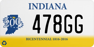 IN license plate 478GG