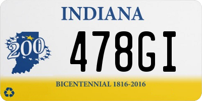 IN license plate 478GI