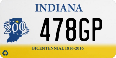 IN license plate 478GP