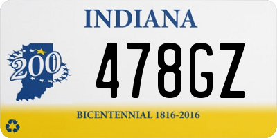 IN license plate 478GZ