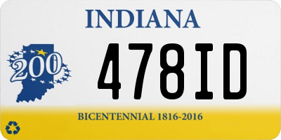 IN license plate 478ID