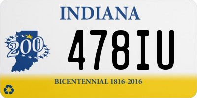 IN license plate 478IU