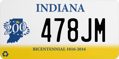 IN license plate 478JM