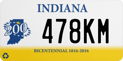 IN license plate 478KM