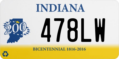 IN license plate 478LW