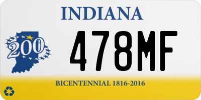 IN license plate 478MF