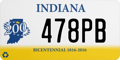 IN license plate 478PB